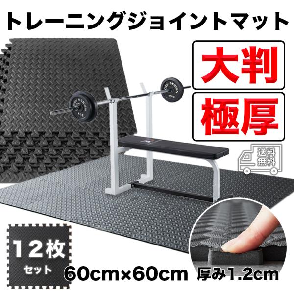 ジョイントマット トレーニングマット ジムマット 12枚 厚さ約12mm