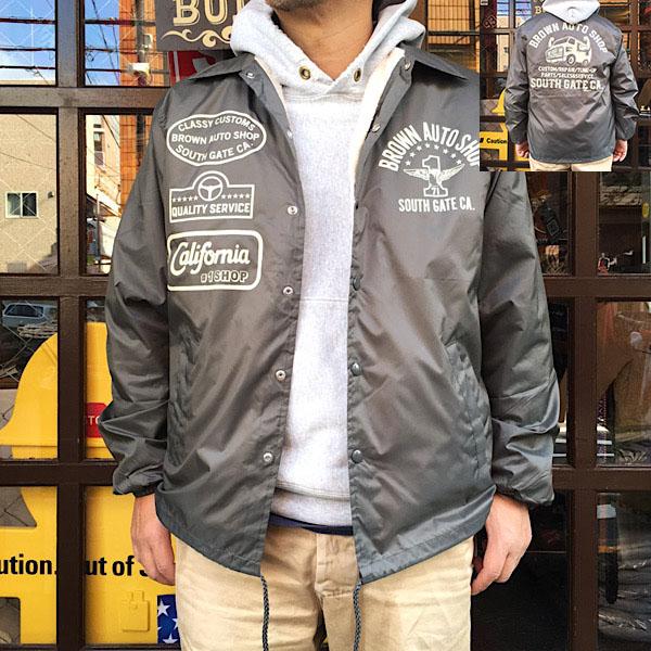 コーチジャケット 裏ボア付き BUDDY ウィンドブレーカー BROWN AUTO