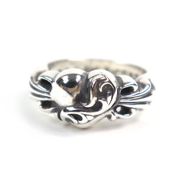 極美品○CHROME HEARTS クロムハーツ フローラルクロスハートリング