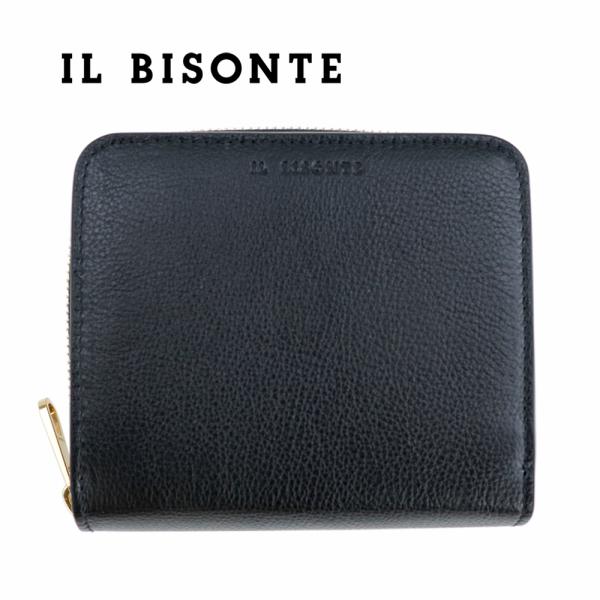 IL BISONTE（イルビゾンテ） 財布 二つ折りブラック レザー 本革