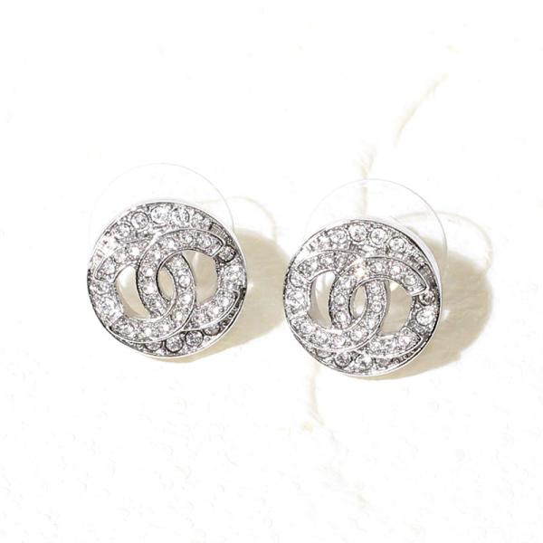 CHANEL（シャネル） ピアス CCマーク ダブルC ラインストーン メタル