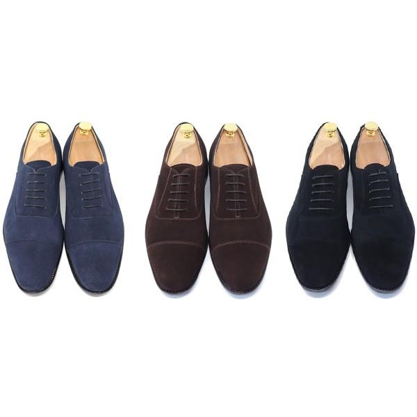 GLENFORD 本革 スエード ストレートチップ ブラック ブラウン ネイビー