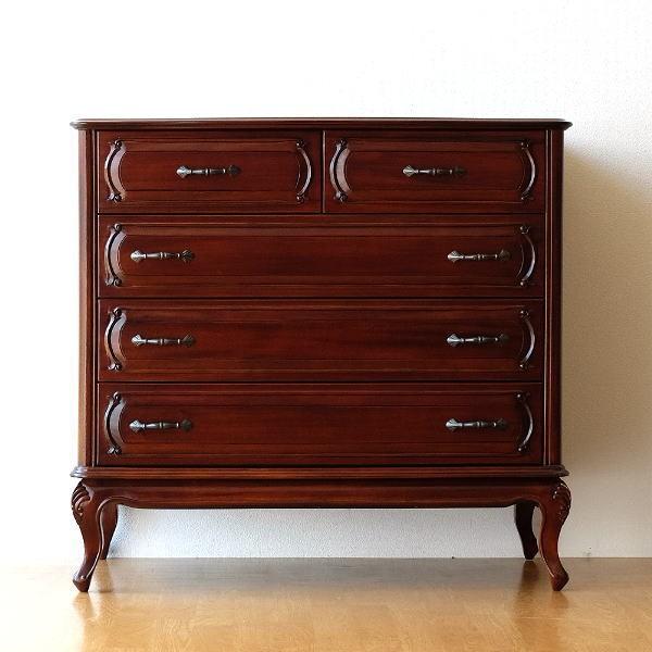 チェスト おしゃれ アンティーク 4段 木製 猫脚 収納チェスト リビング