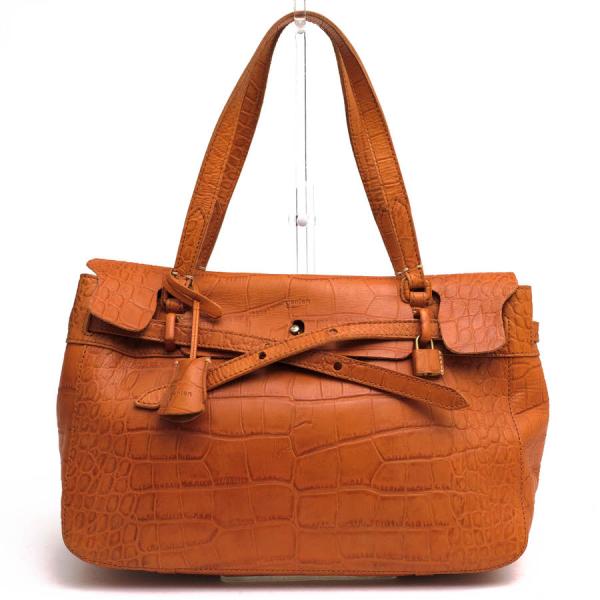 genten（ゲンテン） トートバッグ 牛革 クロコ型押し 肩掛け ワン