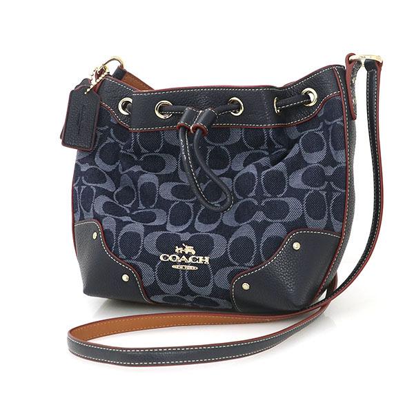 コーチ COACH シグネチャー ブルー デニム 巾着 ショルダーバッグ