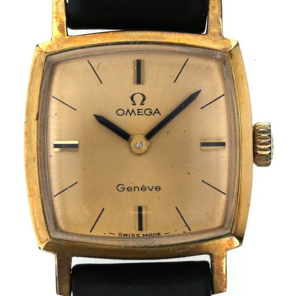 オメガ OMEGA ジュネーブ Geneve スクエア 手巻き式 ゴールド文字盤 2
