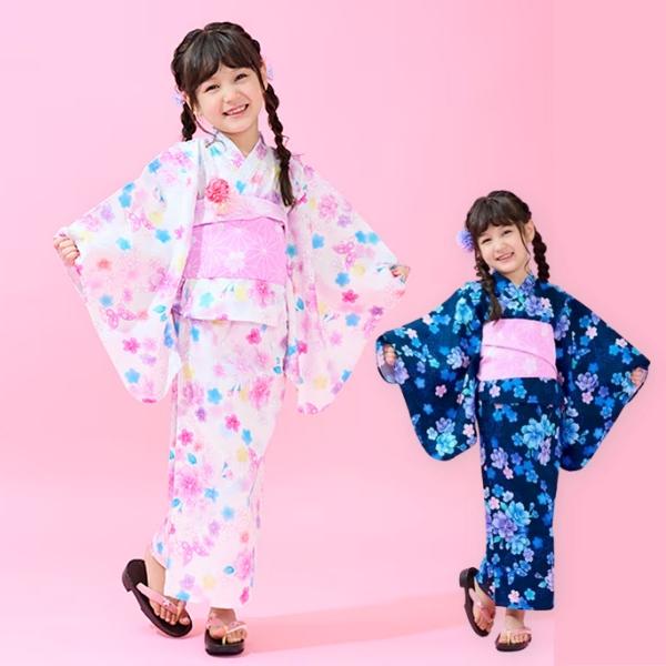 mezzo piano メゾピアノ 桜柄 浴衣 セット 帯 110 120 130 140cm 花柄