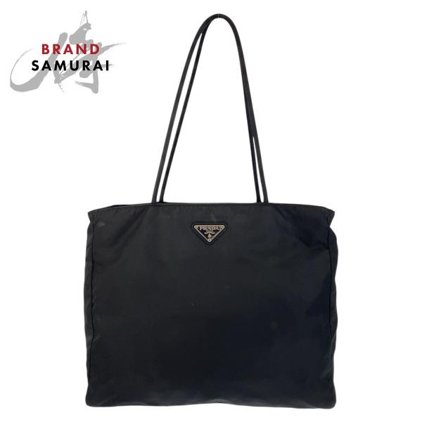 PRADA（プラダ） テスート 三角ロゴプレート ブラック 黒 シルバー金具