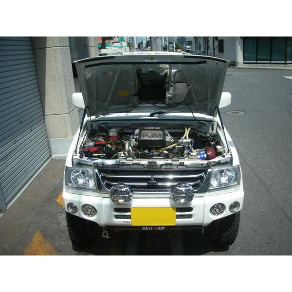 三菱：パジェロミニ［H58A］用ボンネットダンパー シルバーカーボン