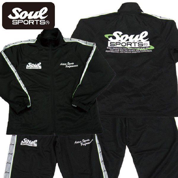 上下セット SOUL SPORTS ソウル ジャージ セットアップ ブラック njpw