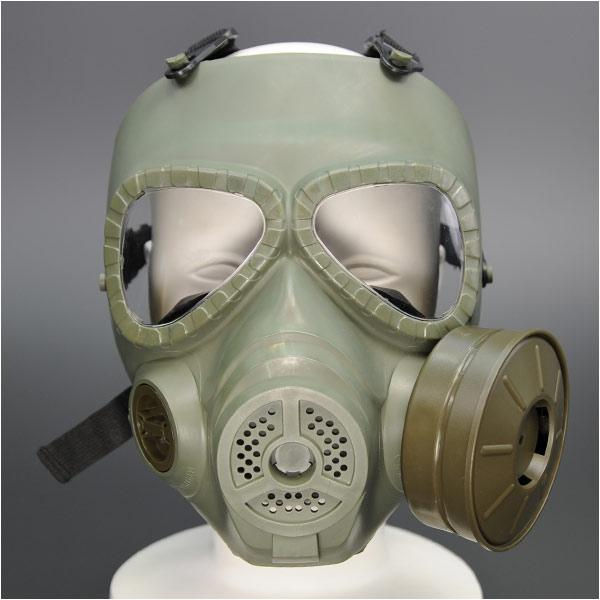 フルフェイスガード 送風ファン付 ガスマスク風 [ オリーブドラブ