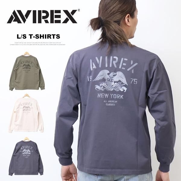 AVIREX（アヴィレックス） ステンシルプリント 長袖Tシャツ メンズ