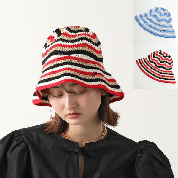 GANNI（ガニー） バケットハット COTTON CROCHET BUCKET HAT A5794