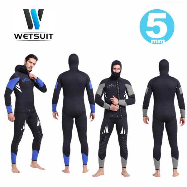 ウェットスーツ 5mm フード付き 2ピース ダイビング スピア