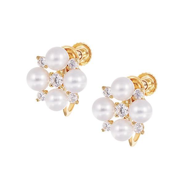 ジュエリーツツミ K10イエローゴールド淡水パールイヤリング