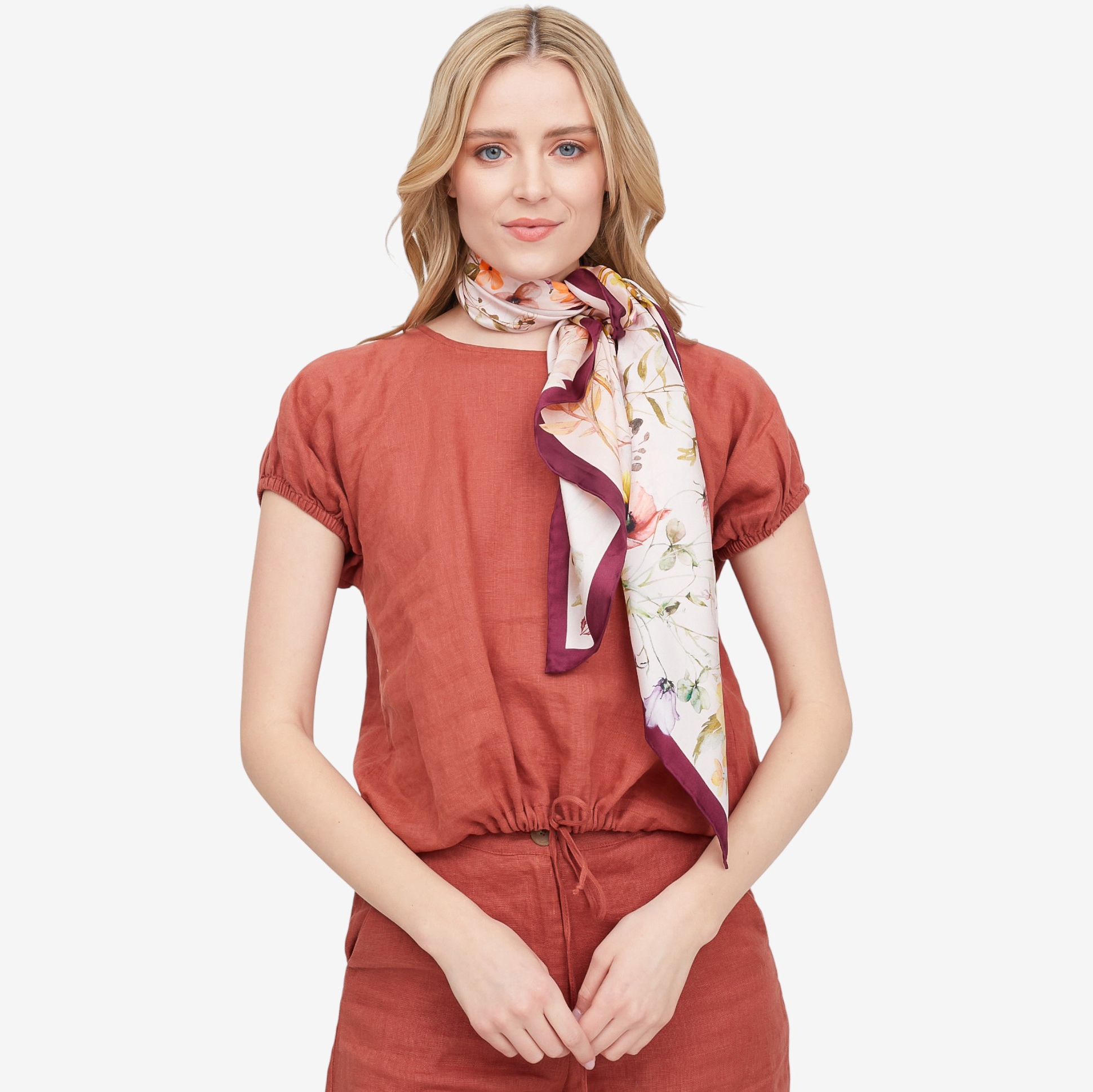 V. Fraas Cottage Floral Silk Square Scarf - TSC.ca