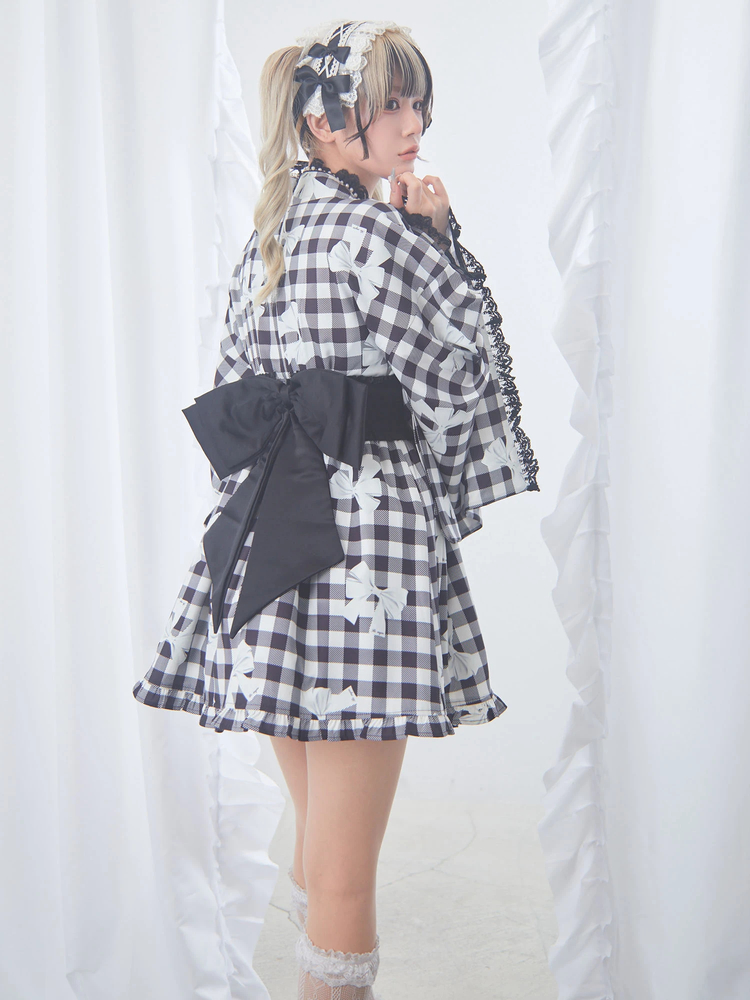 Bemqinギンガムリボン浴衣ワンピース - Ank Rouge(アンクルージュ)の