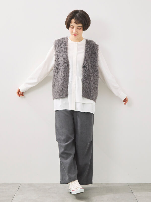 セール】 トグルニットベスト（グレー/ブラウン/キナリ/アウター