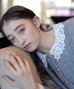 MARIEBELLEコラボ〉Lace Collar Knit Jacket | カーデ | Rirandture