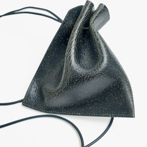 HERRIE KINCHAKU POUCH - XXS / CRACK｜ひび割れ加工の極小巾着ポーチ