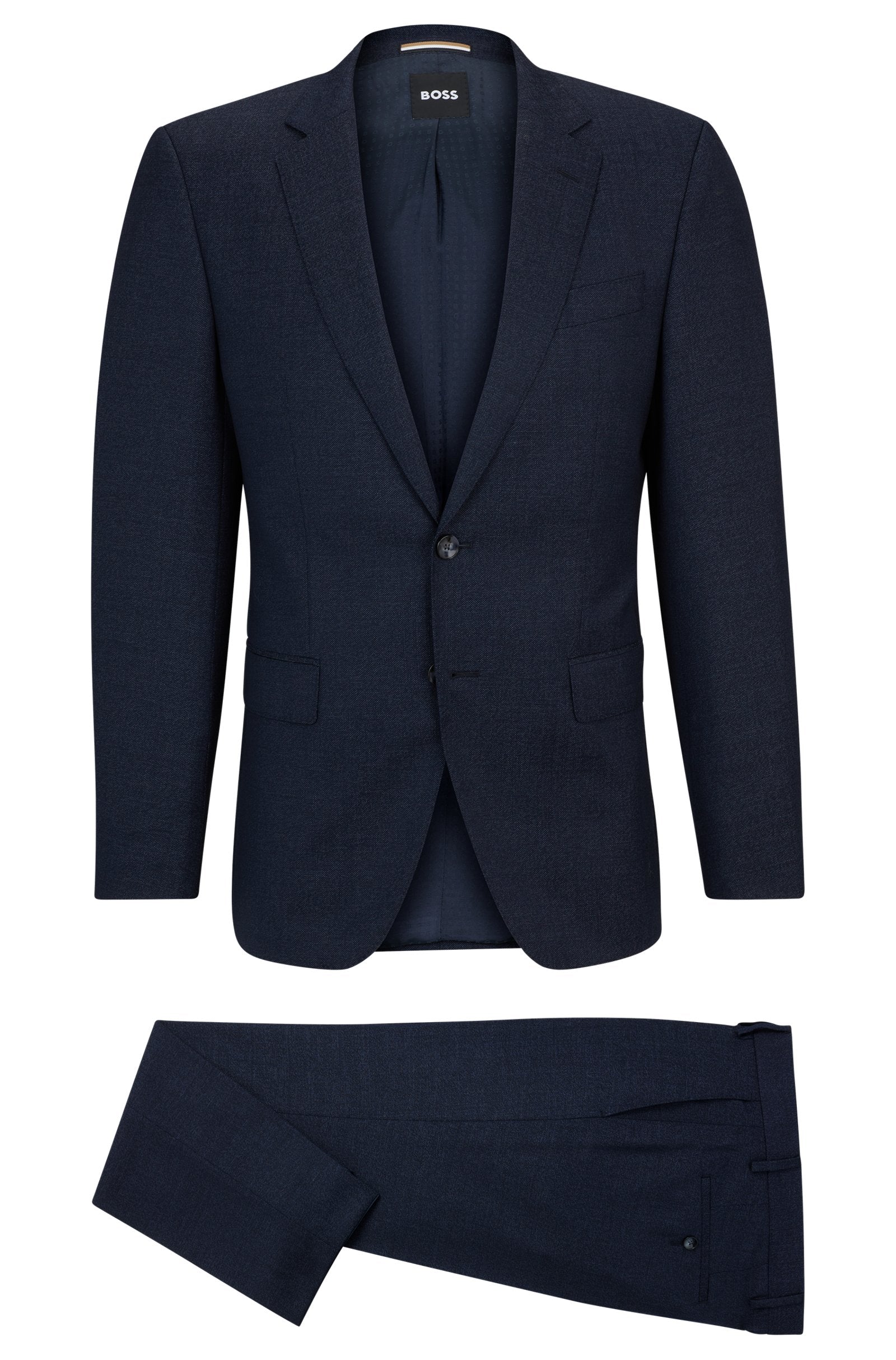 BOSS Slim-Fit Suit in Virgin Wool with Signature Lining - Dark