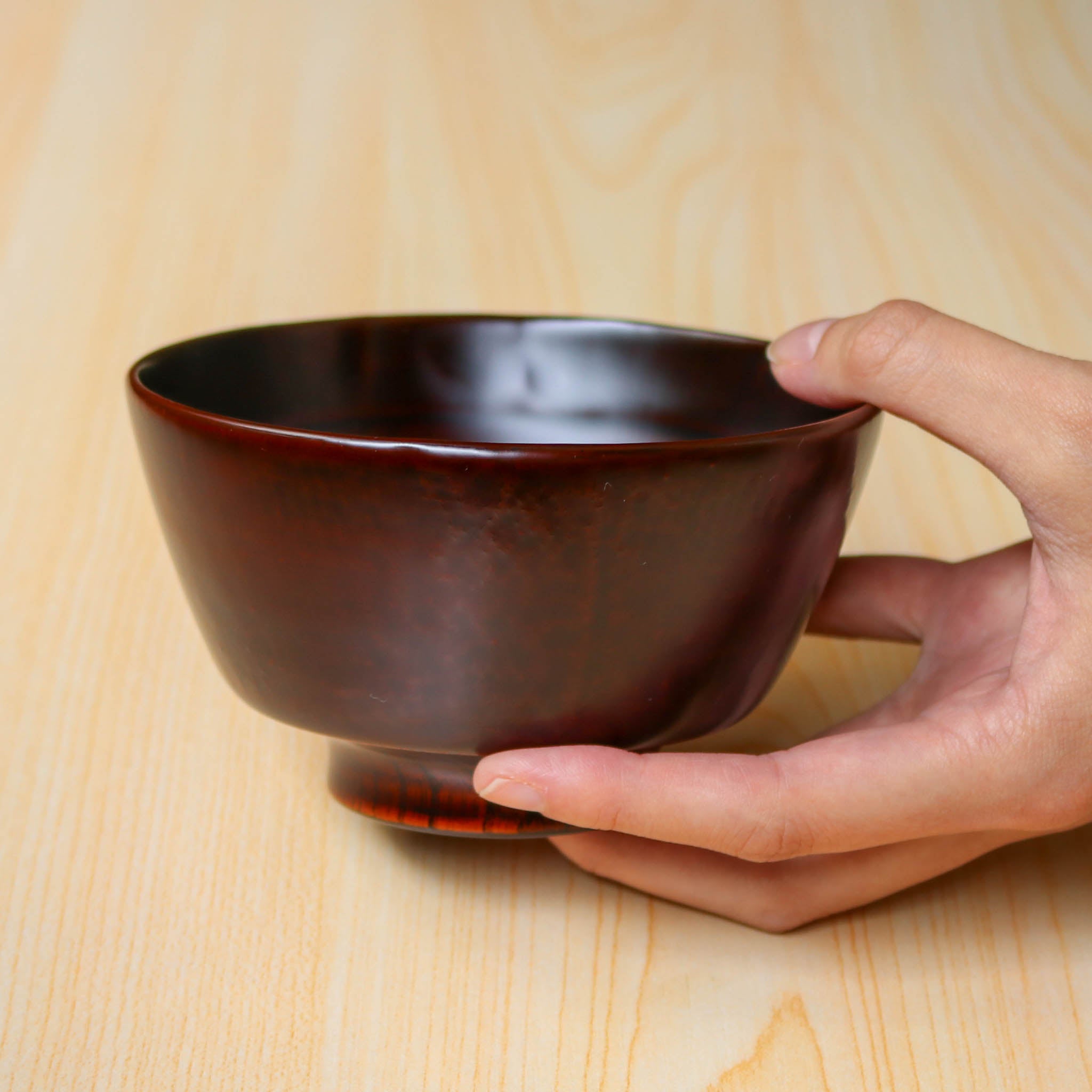 越前漆器 お椀 | 直右ヱ門 欅一文字椀 | 赤溜木地