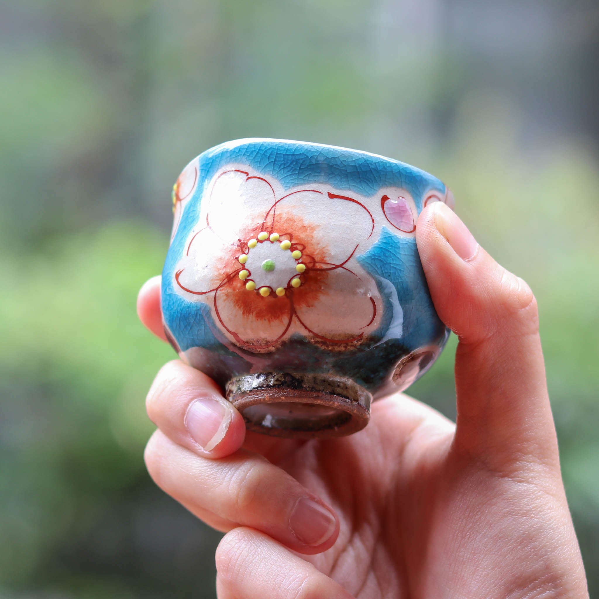 九谷焼 酒器 | ぐい呑み | トルコ花うらら | 虚空蔵窯