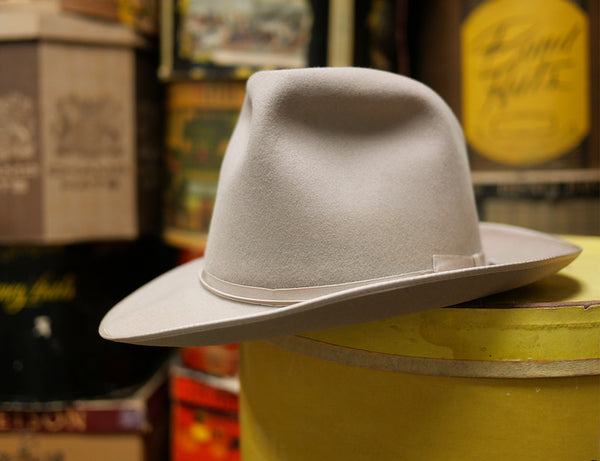 Borsalino ボルサリーノ ホンブルグ カーキグレー 60.5cm ヴィンテージ