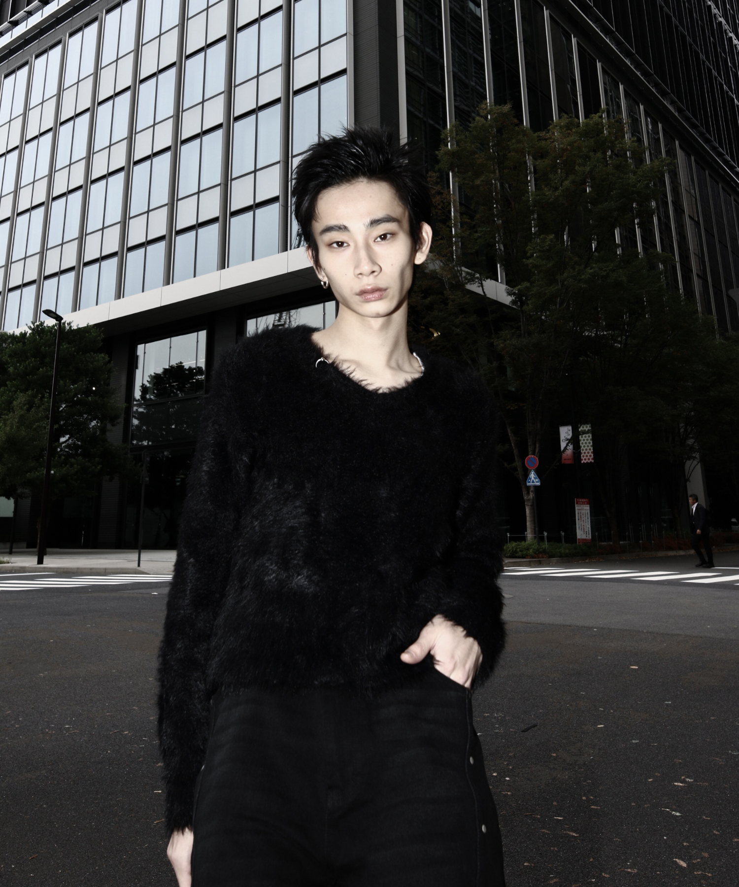 Neck Pierce Shaggy Knit – Jent Louis