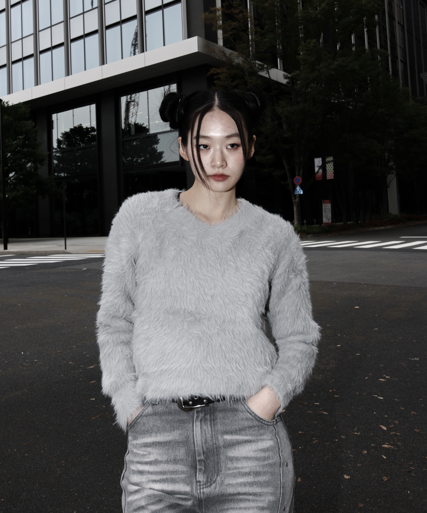 Neck Pierce Shaggy Knit – Jent Louis