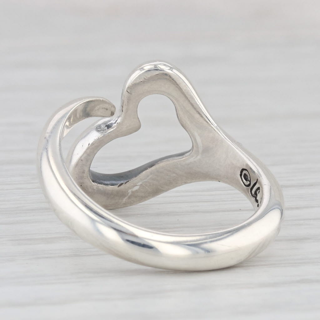Tiffany Elsa Peretti Open Heart Ring Sterling Silver Size 7 Adjustable