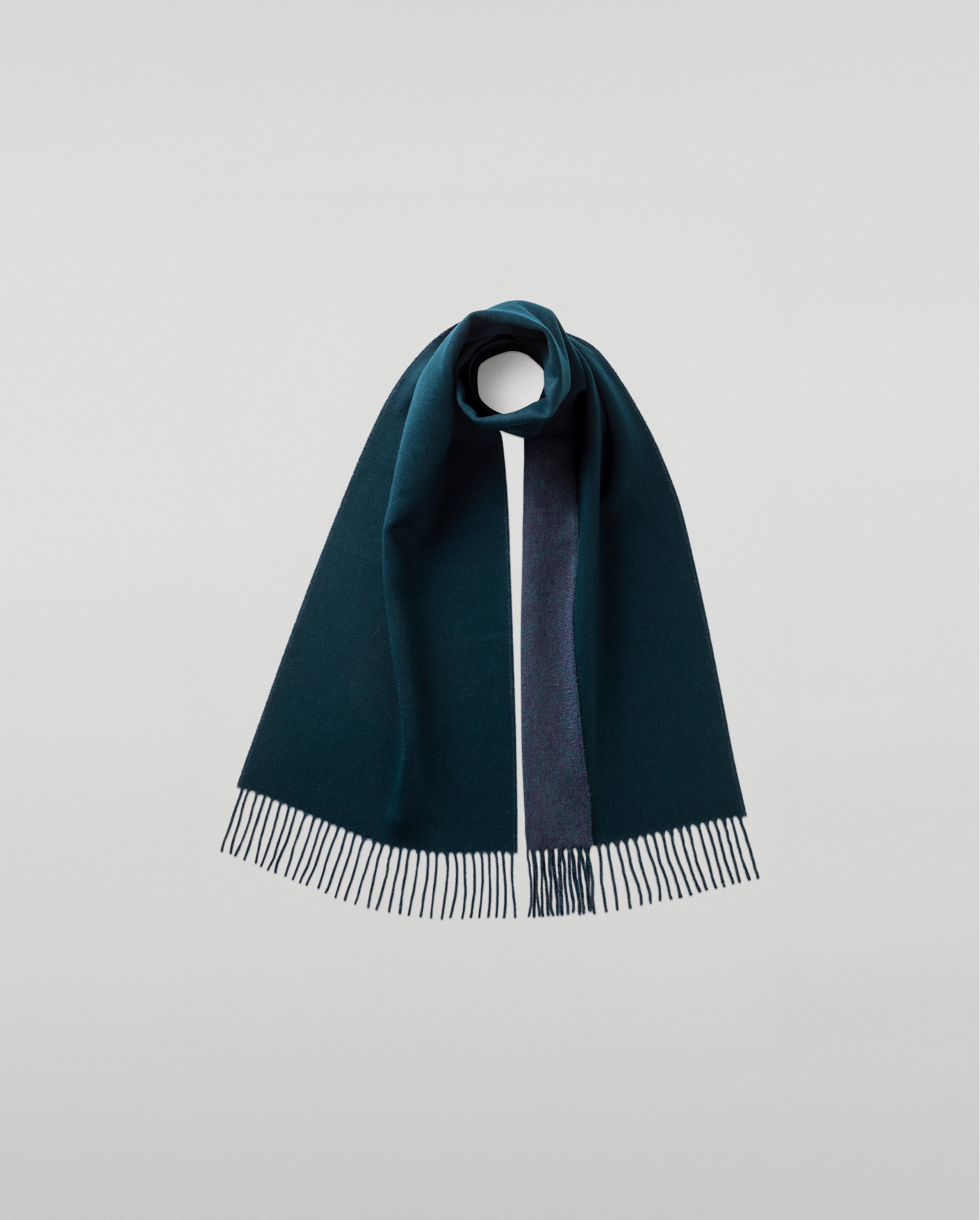 Green & Navy Contrast Reversible Cashmere Scarf – Johnstons of Elgin