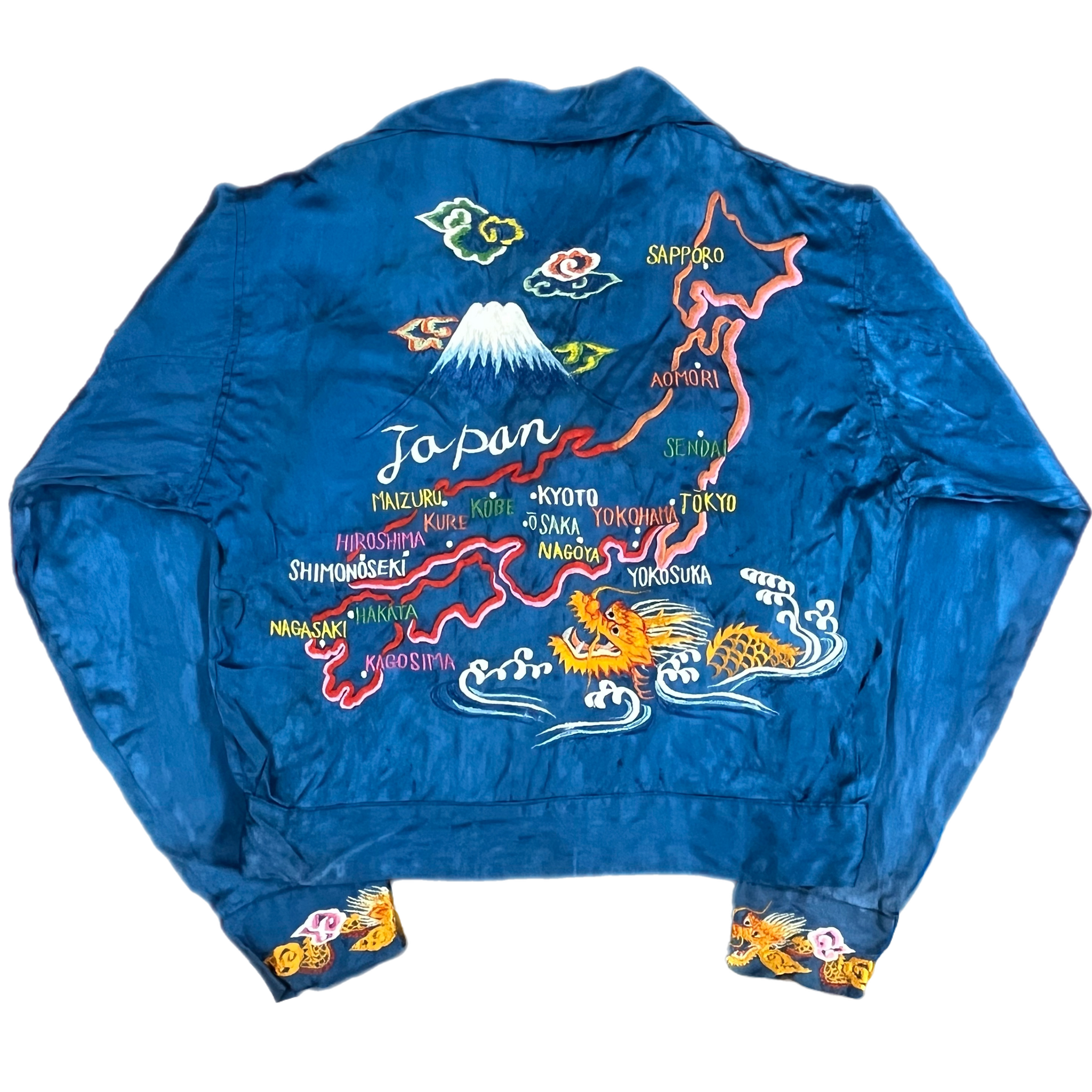 Vintage WWII Japanese Embroidered Silk 
