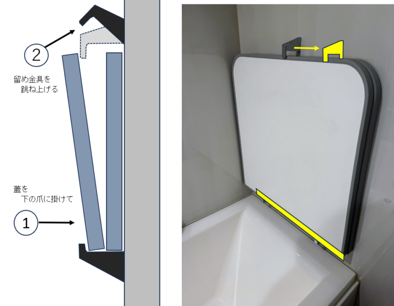 一条・風呂蓋のハンドリングが大変💦】保温力は凄いけど、重いし、留め