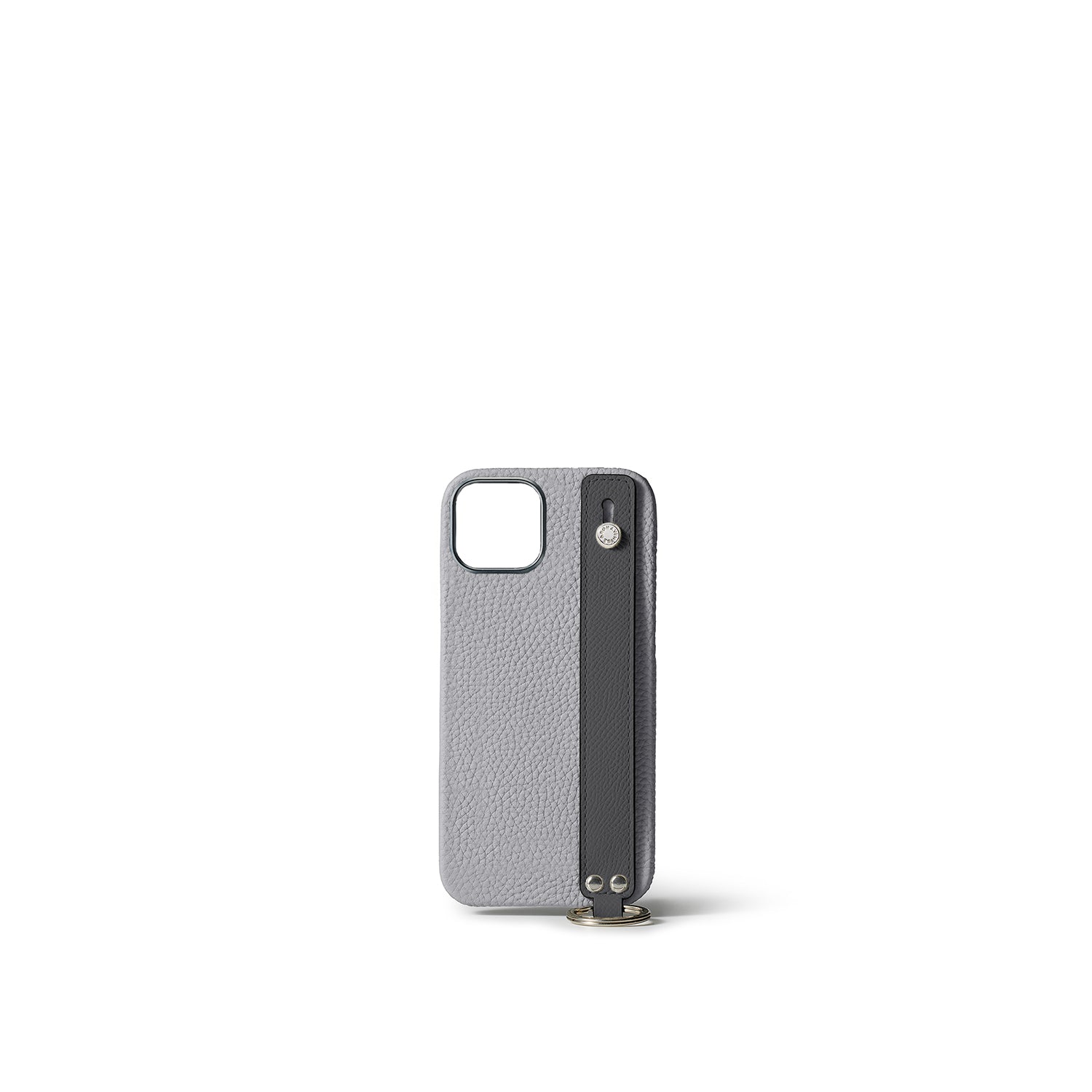 iPhone 15) ハンドル付き バックカバーケース シュリンクレザー