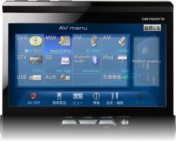 サイバーナビ | インターフェース | AVIC-ZH09