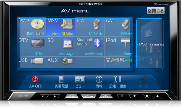 サイバーナビ | インターフェース | AVIC-ZH07
