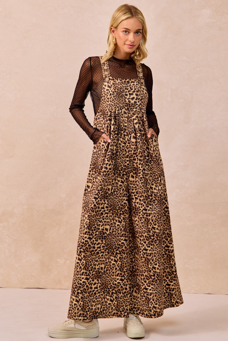BiBi Leopard Print Wide Leg Jumpsuit in Leopard – June Adel