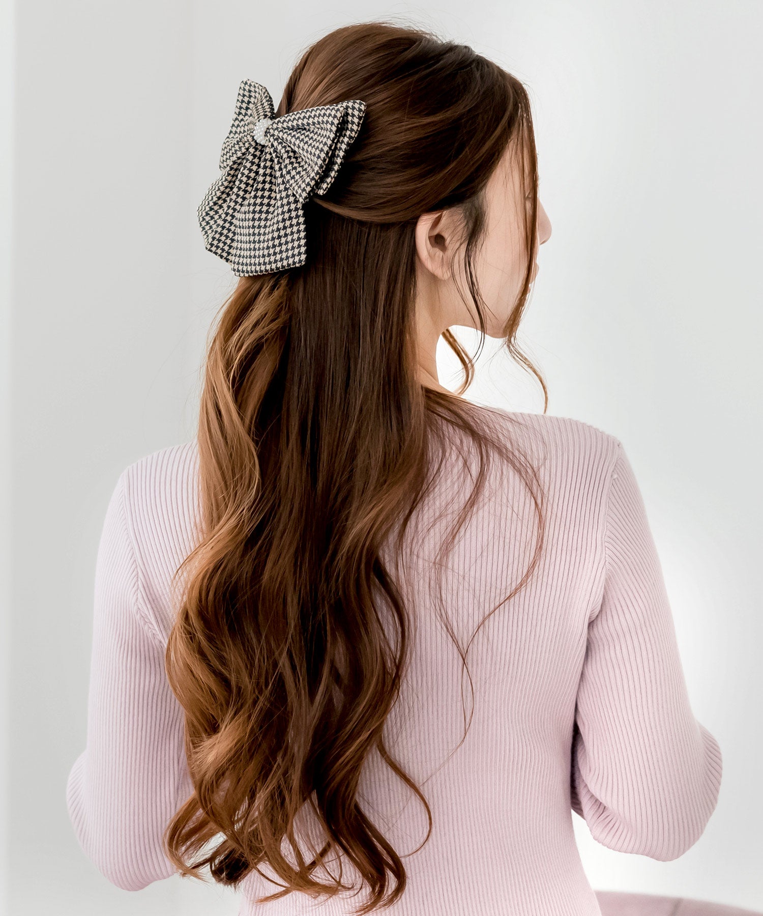 千鳥格子柄リボンバレッタ JB24684 | レディースファッション通販