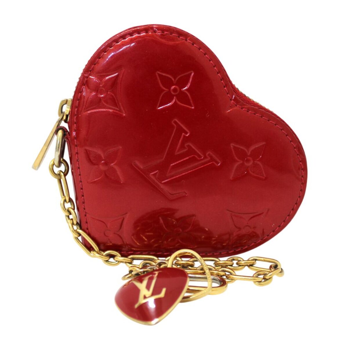 ルイヴィトン M93562 ヴェルニ ポルトモネ クール ハート型 コイン