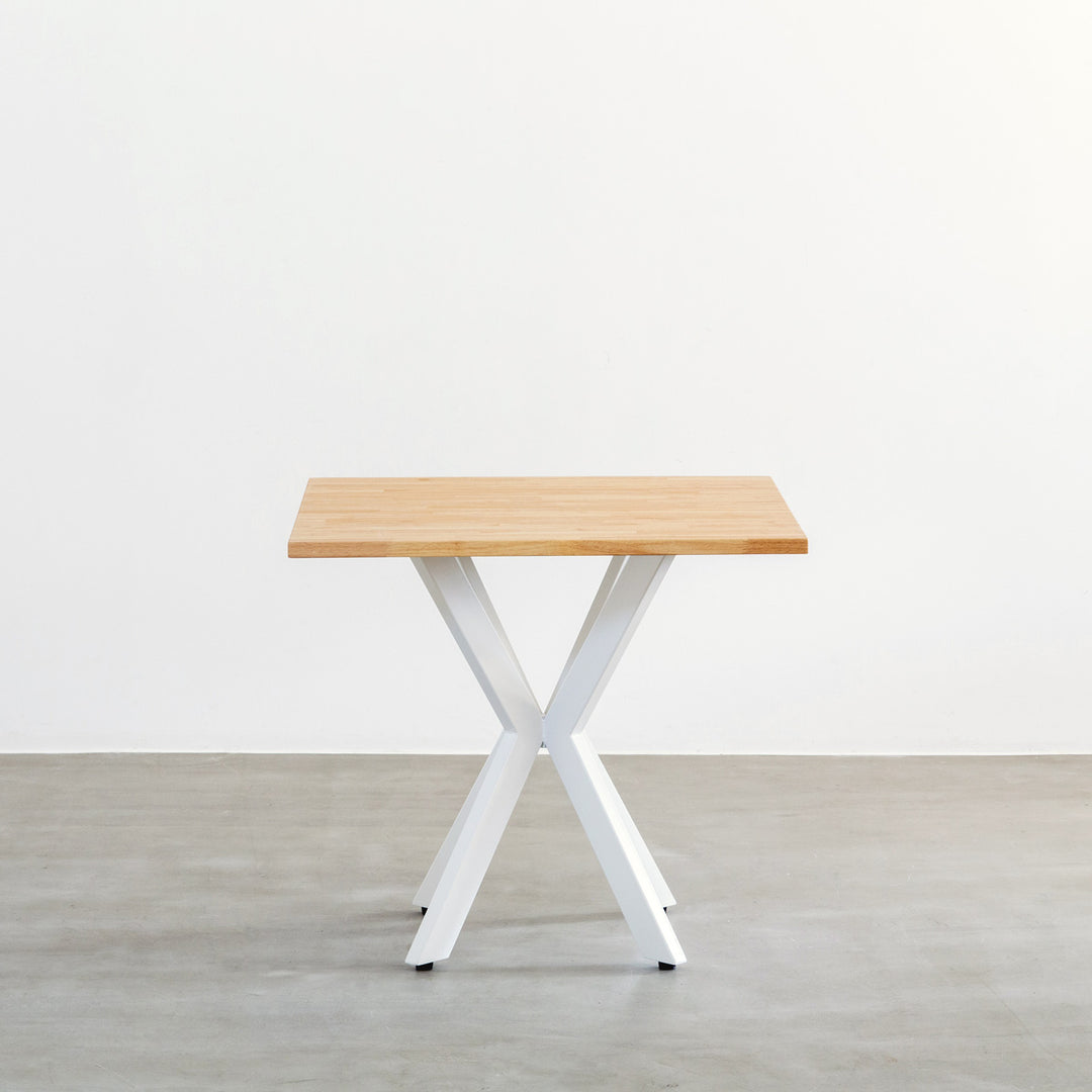 THE CAFE TABLE / ラバーウッド White Steel カフェX × スクエア 70