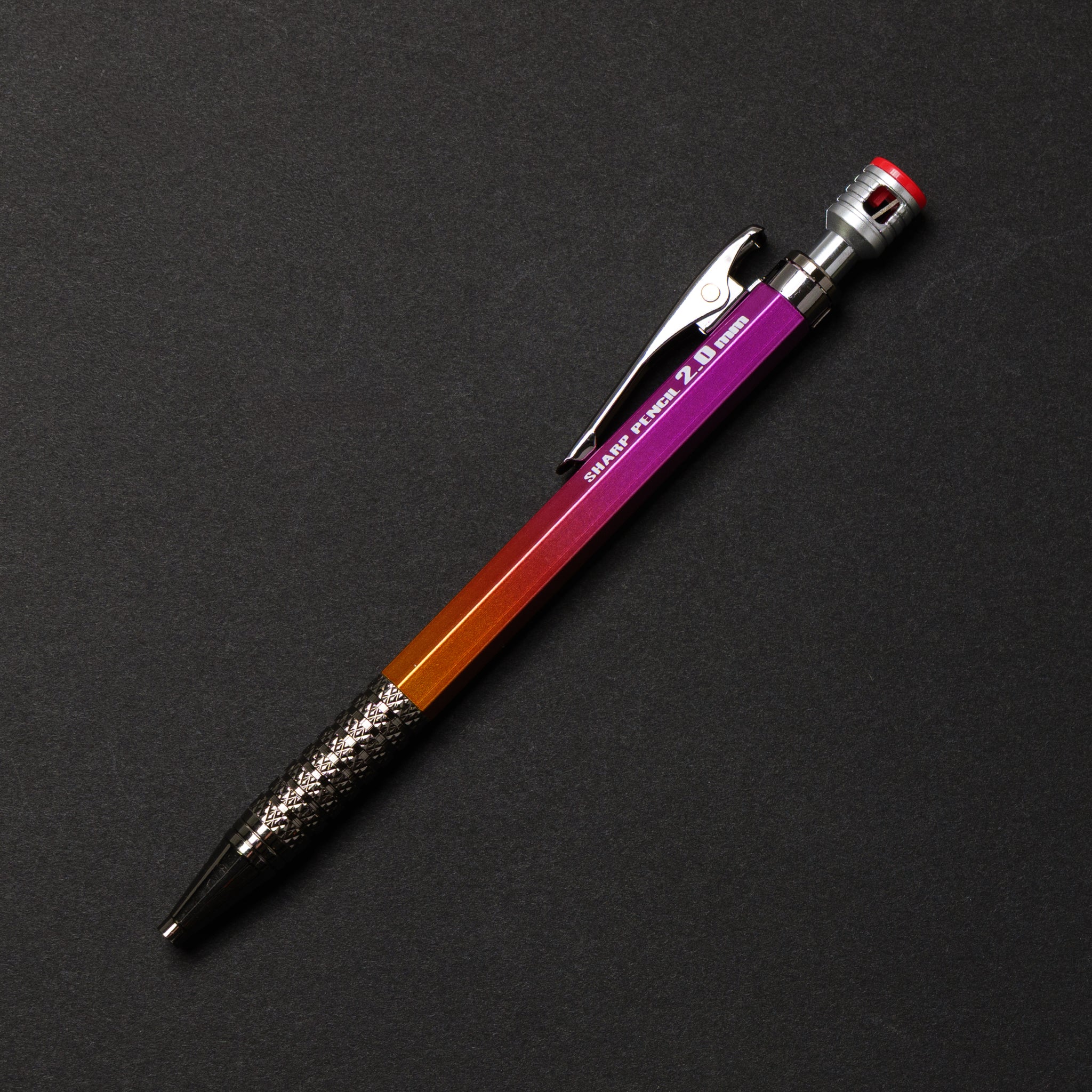 祥碩堂 建築用シャープペンシル 赤 2.0mm 朱雀 真鍮ボディ ゴールド