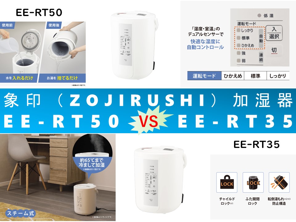 比較】加湿器EE-RT50とEE-RT35の違いを6つの特性別に徹底比較＆口コミ