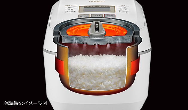 特長：スチーム保温 ：ふっくら御膳 RZ-V100FM ：炊飯器 ： 日立の家電品