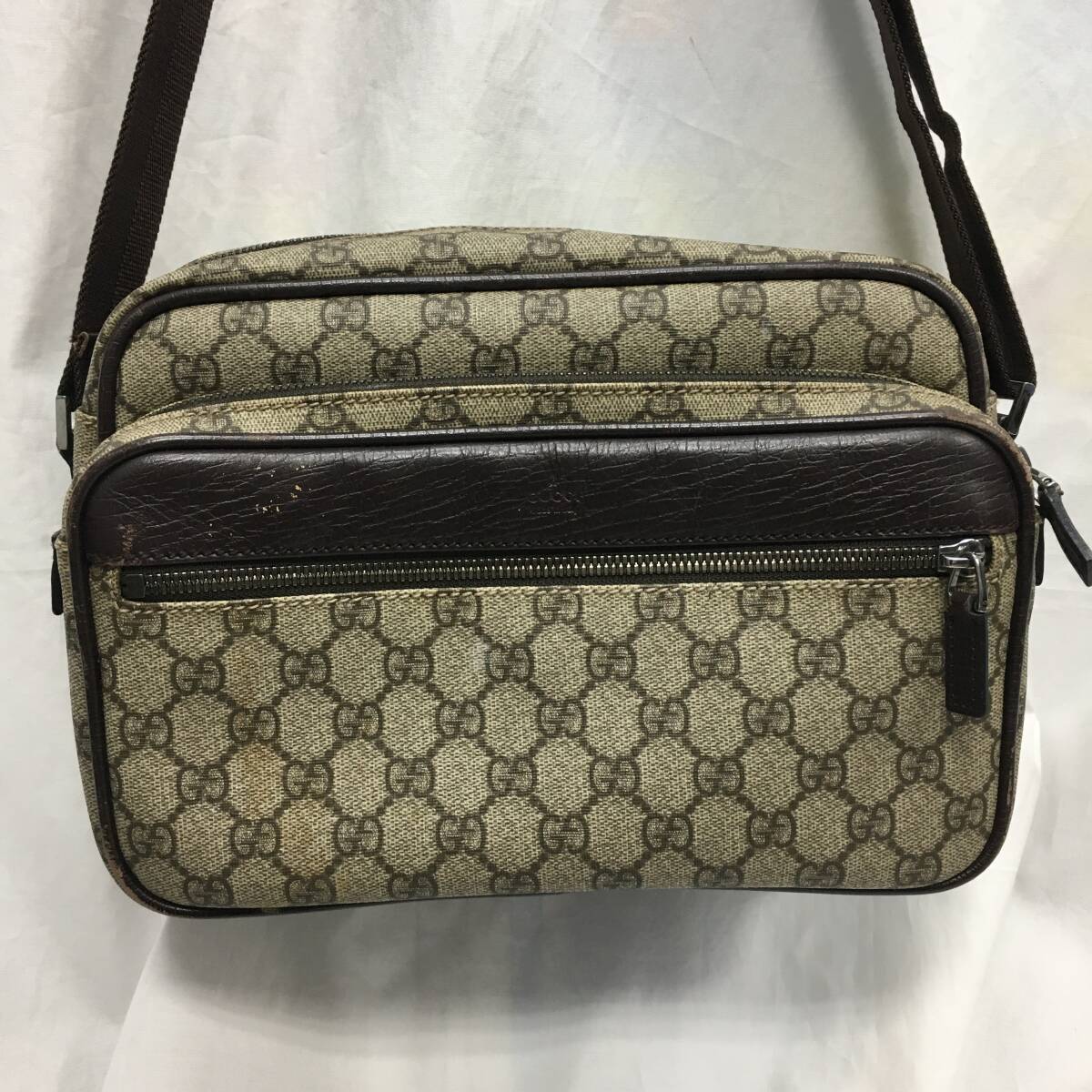 GUCCI グッチ ジャッキー GGキャンバス×レザー シルバー金具 ワン