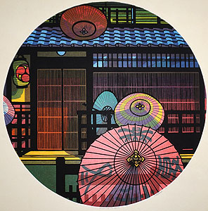クリフトン・カーフ「MORNING IN GION(夏)」木版画 1984年