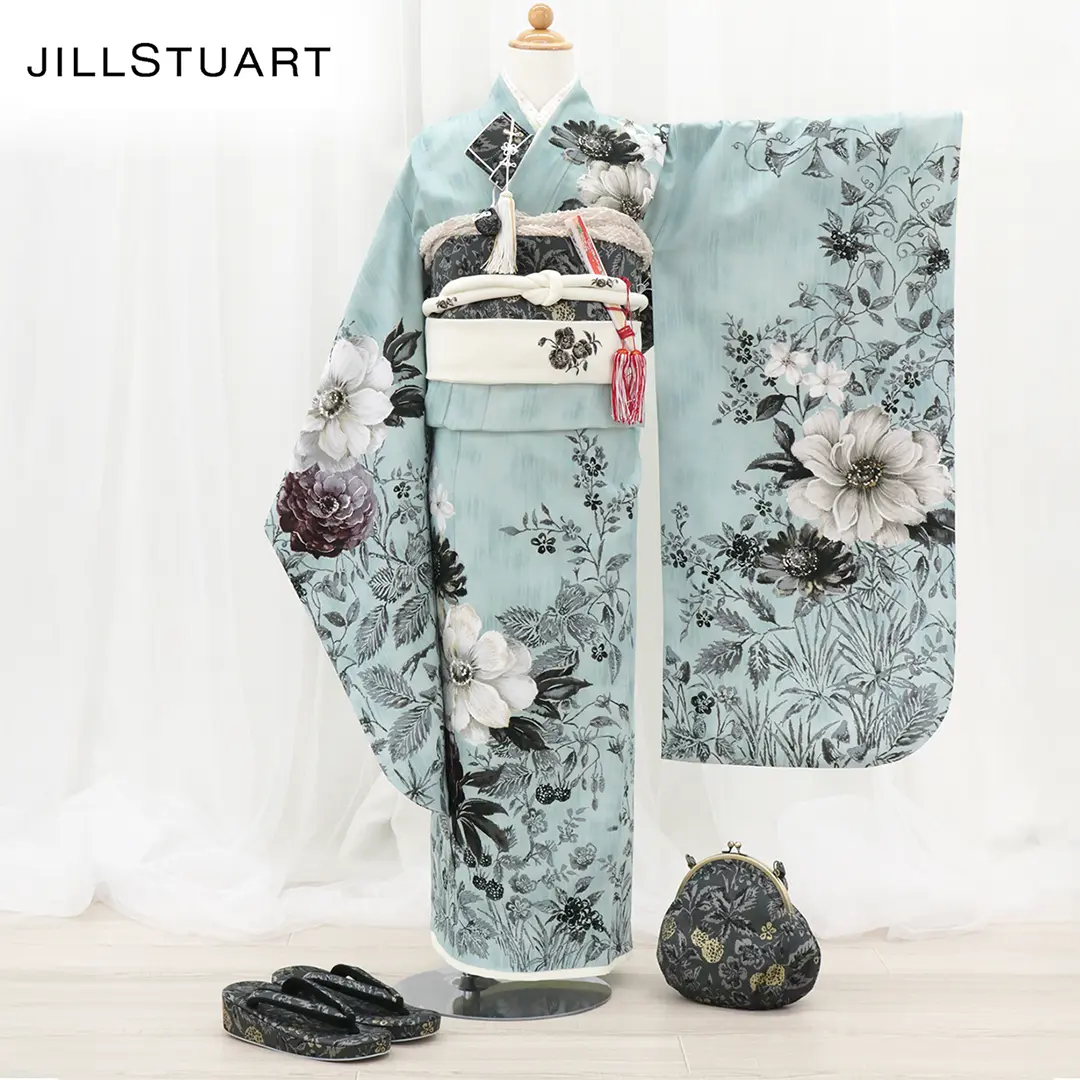 七五三着物レンタル／《JILLSTUART》水色地にクチナシとチョコレート