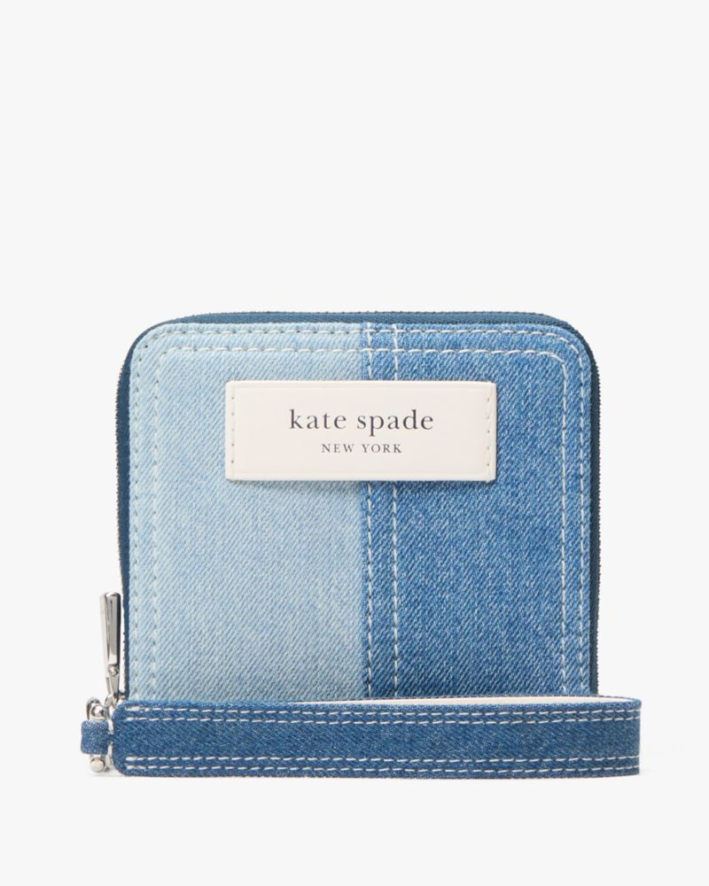 ラベル カラーブロック デニム スモール コンパクト ウェブド