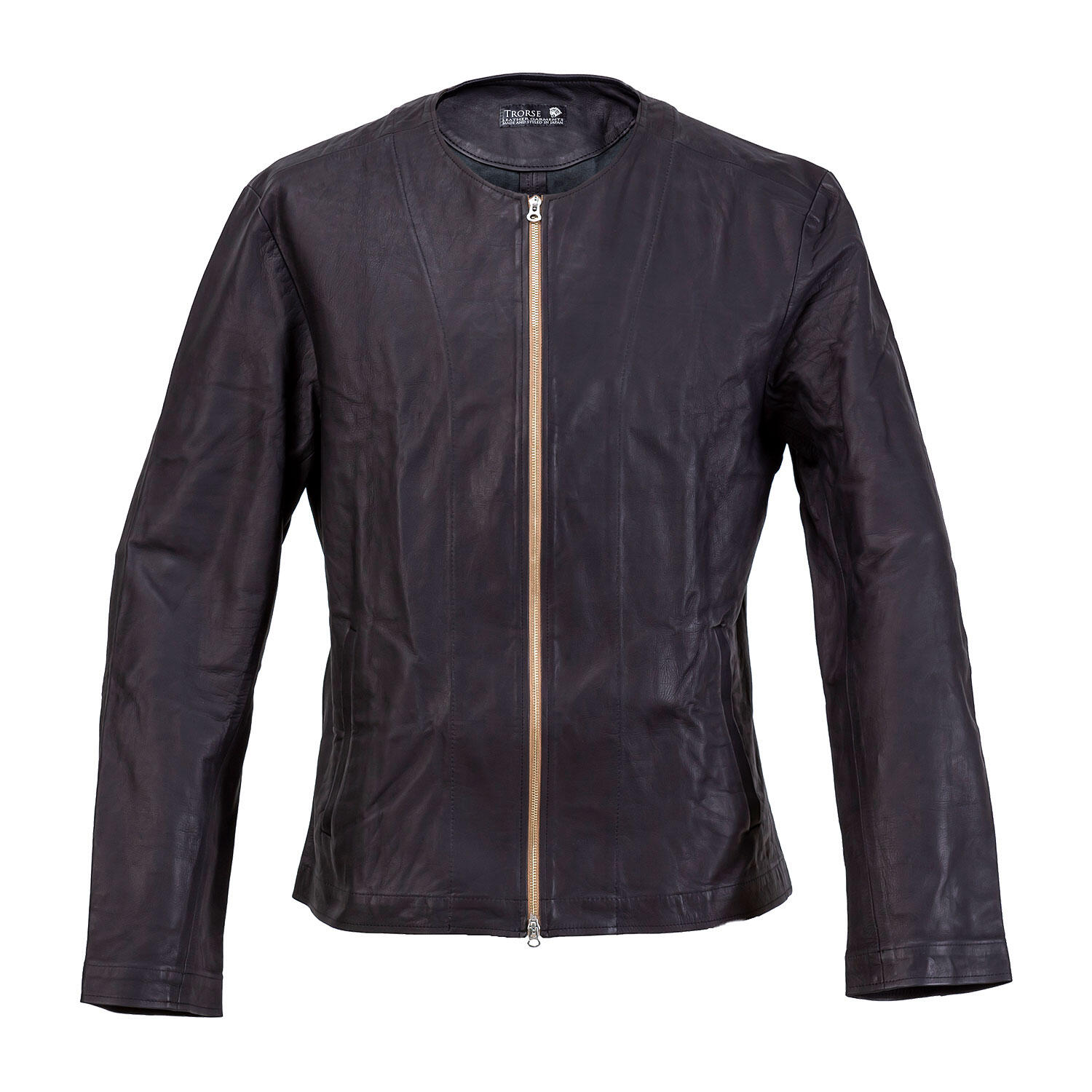 ホースハイド 馬革 ノーカラー レザージャケット | TROJAN HORSE