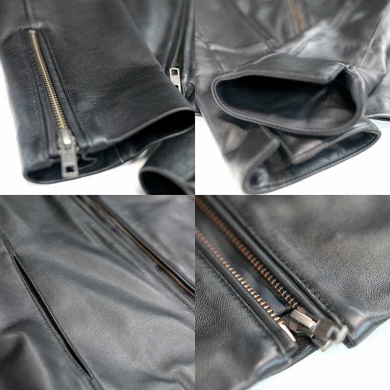 シングルライダースジャケット レディース ラムレザージャケット S/M/L